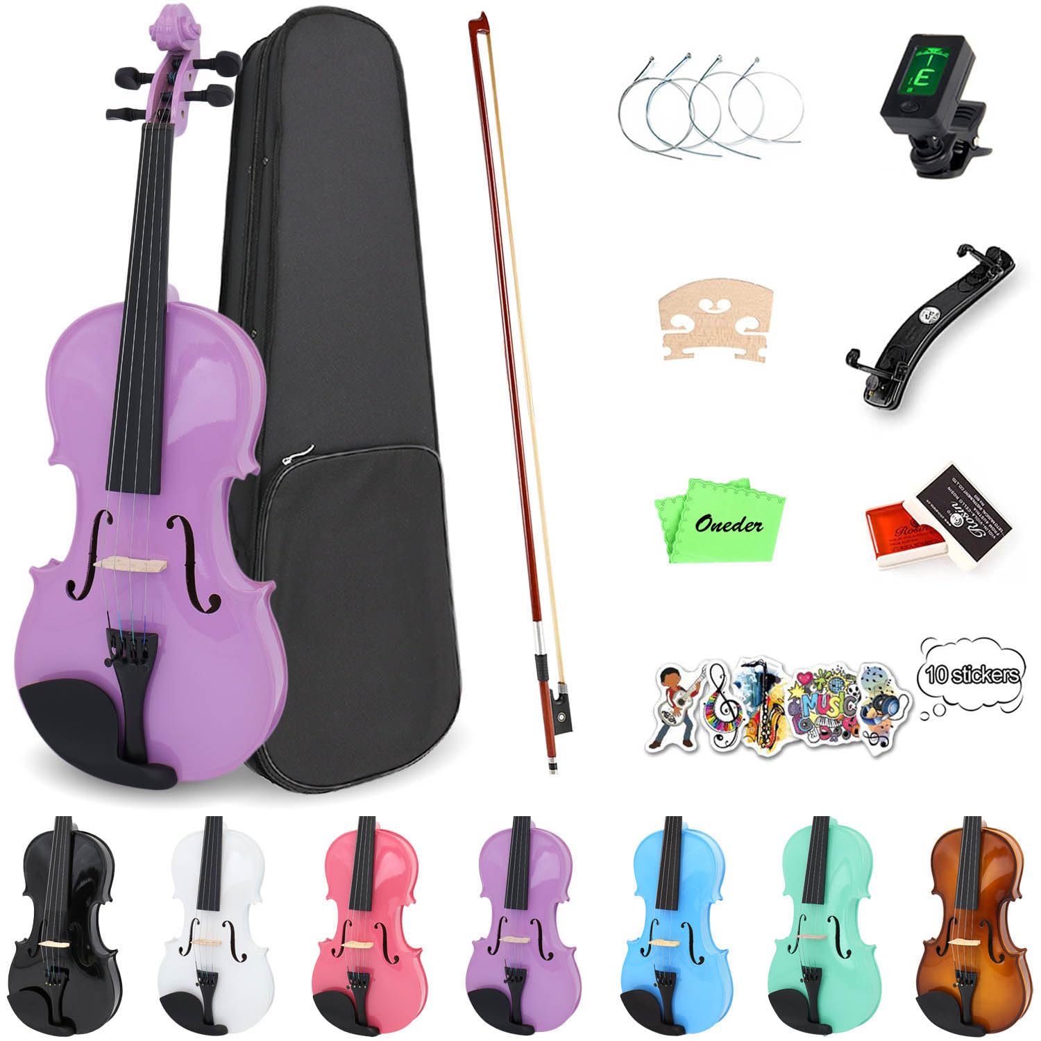 Set de Violín Oneder 4/4 Rainbow Tamaño Completo para