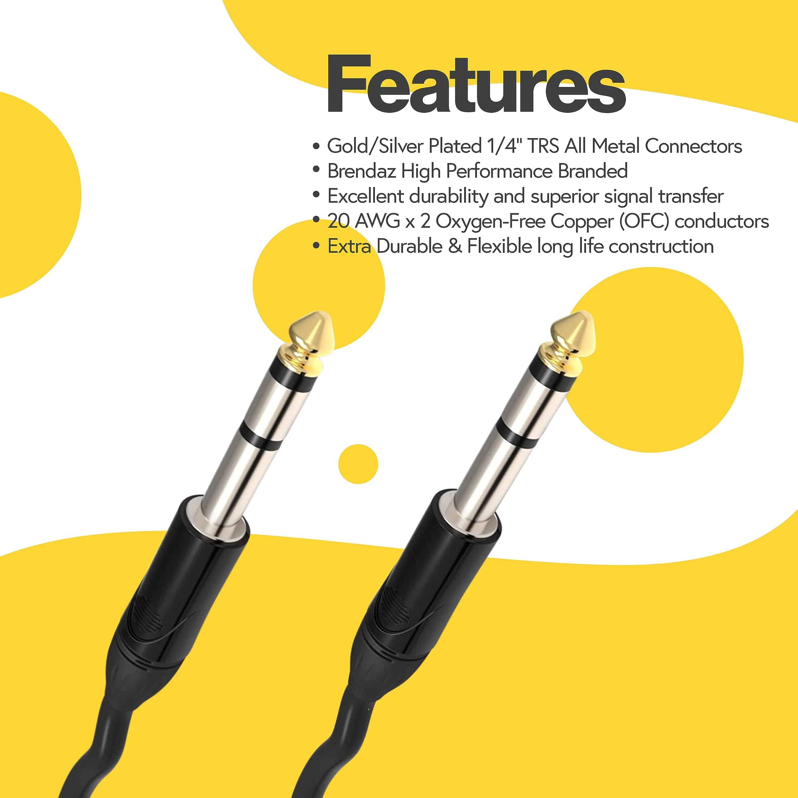 Cable de Interconexión BRENDAZ 1/4 TRS (Paquete de 2) 10 - Imagen 3