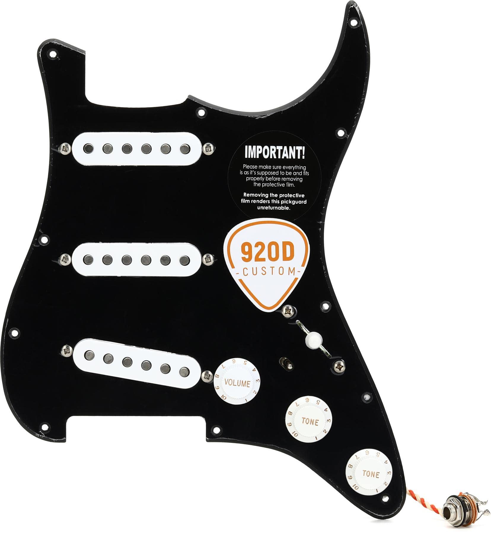 920D Custom Stratocaster DG Pickguard Cargado - Negro/Blanco