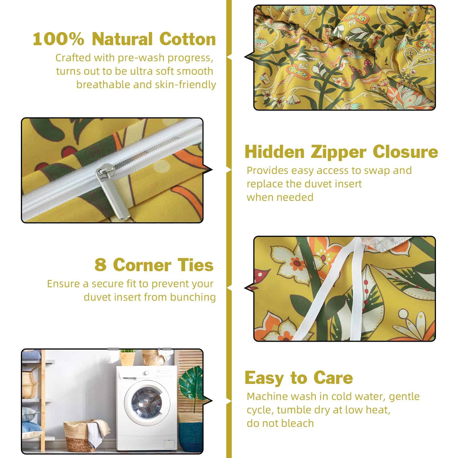 Juego de Funda Nórdica Vintage Floral tamaño King - Juego - Imagen 5