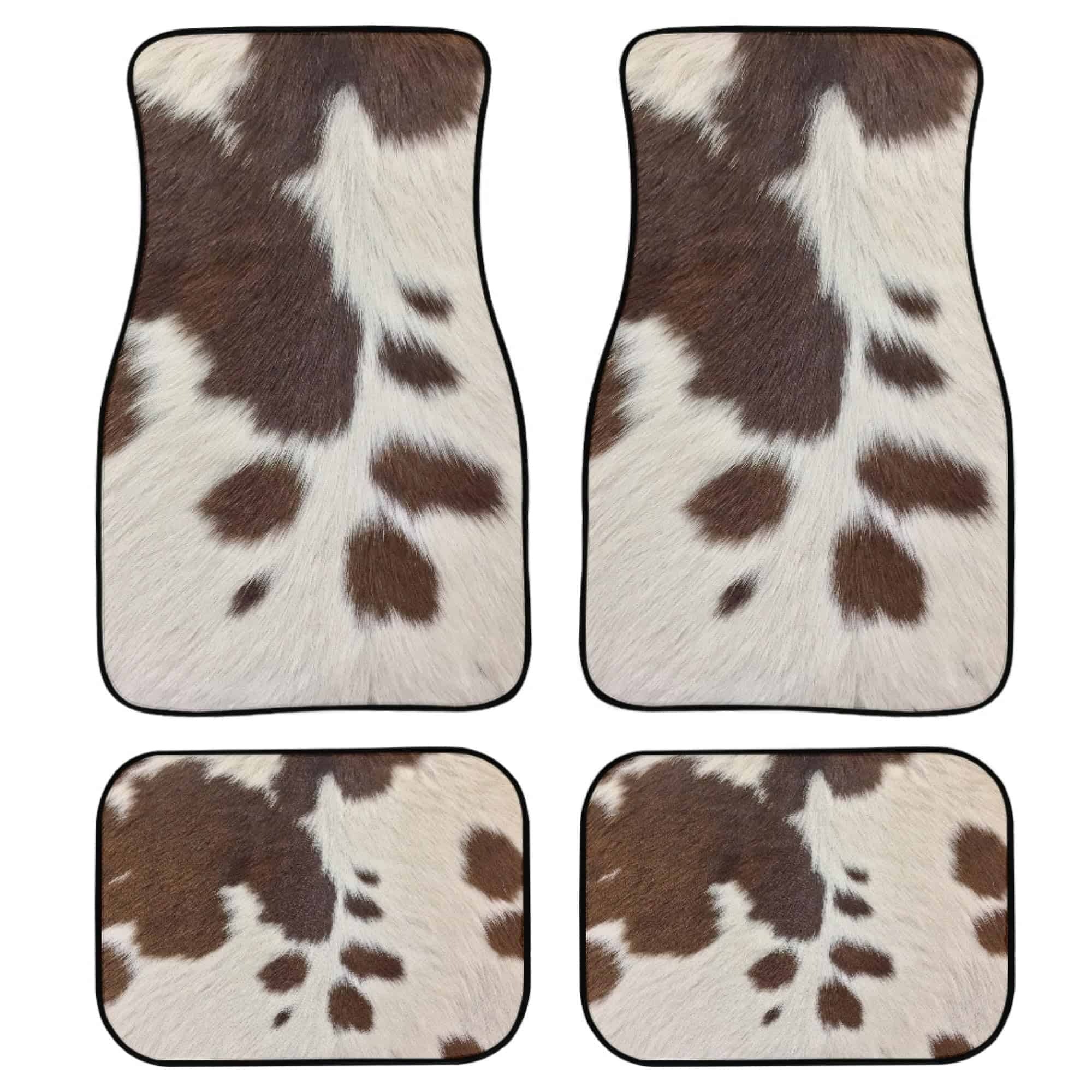 Juego de 4 Tapetes para Automóvil con Estampado de Piel de