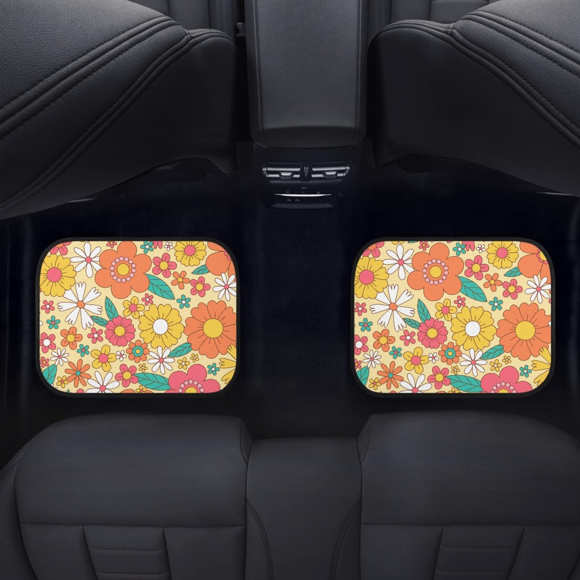 Tapetes para Automóvil LONSANT, Flores Groovy, Juego de 4 - Imagen 6