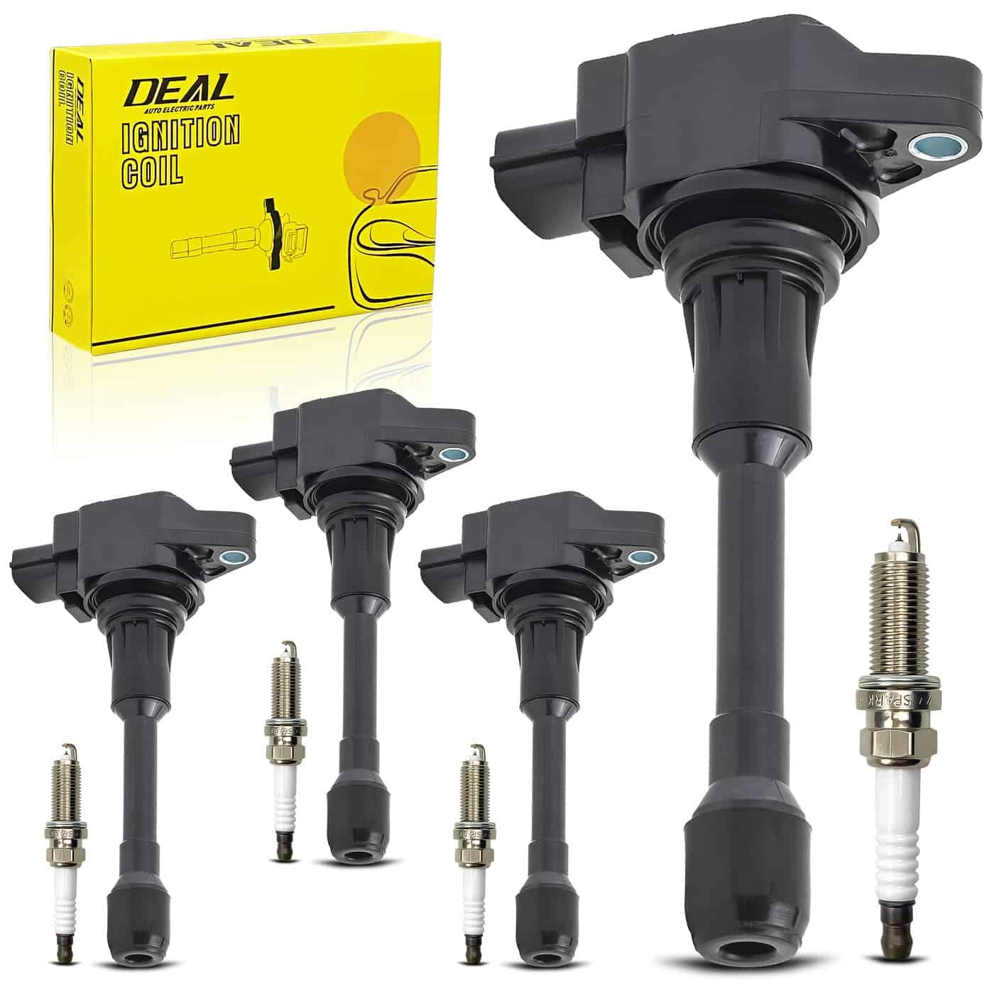 Paquete de 4 Bobinas de Encendido + Bujías de Doble Iridio