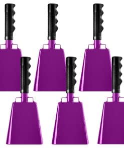 6 PCS Metal Cowbell with Handles, Large - (Morado)