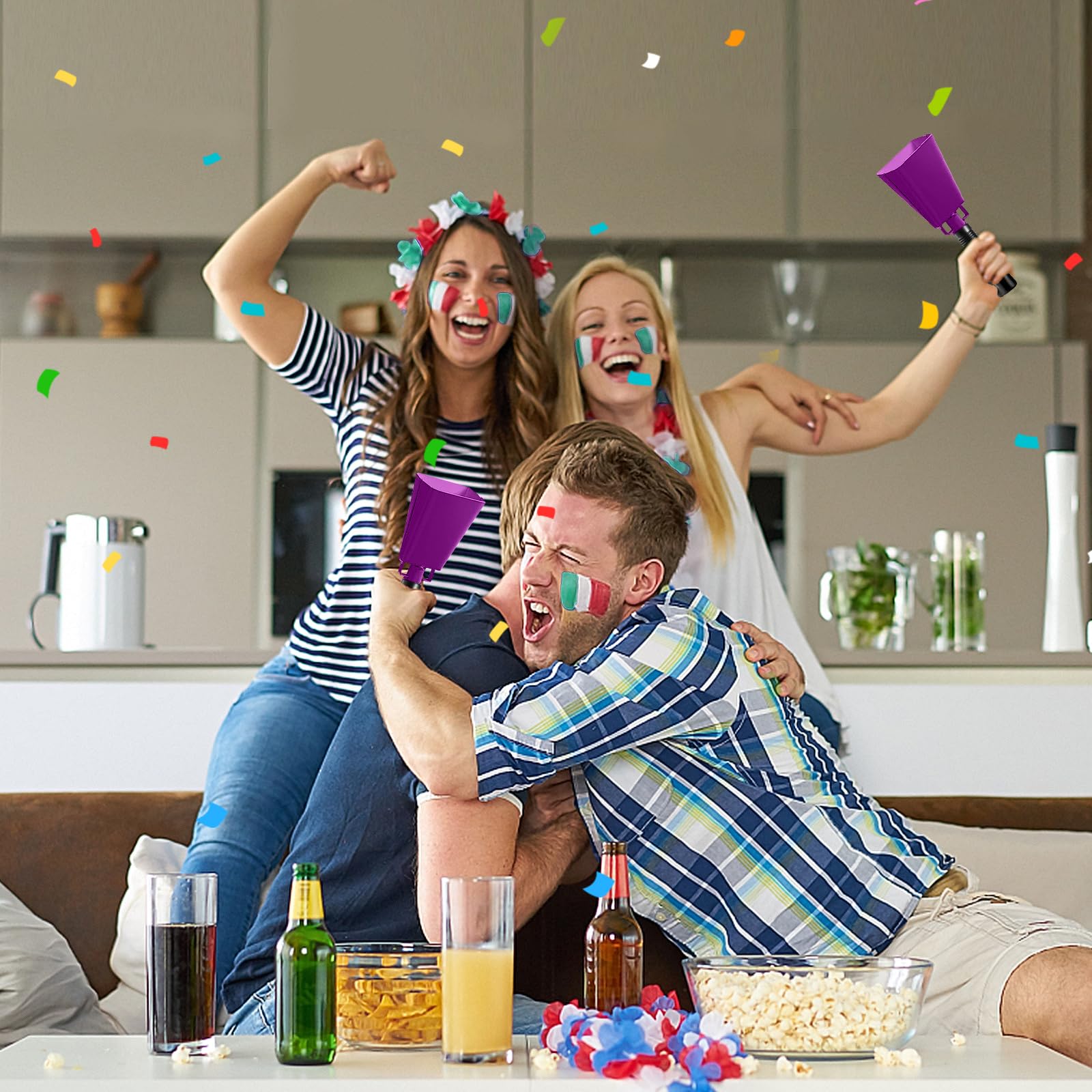 6 PCS Metal Cowbell with Handles, Large - (Morado) - Imagen 7