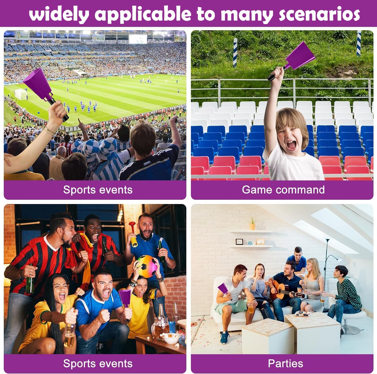 6 PCS Metal Cowbell with Handles, Large - (Morado) - Imagen 5