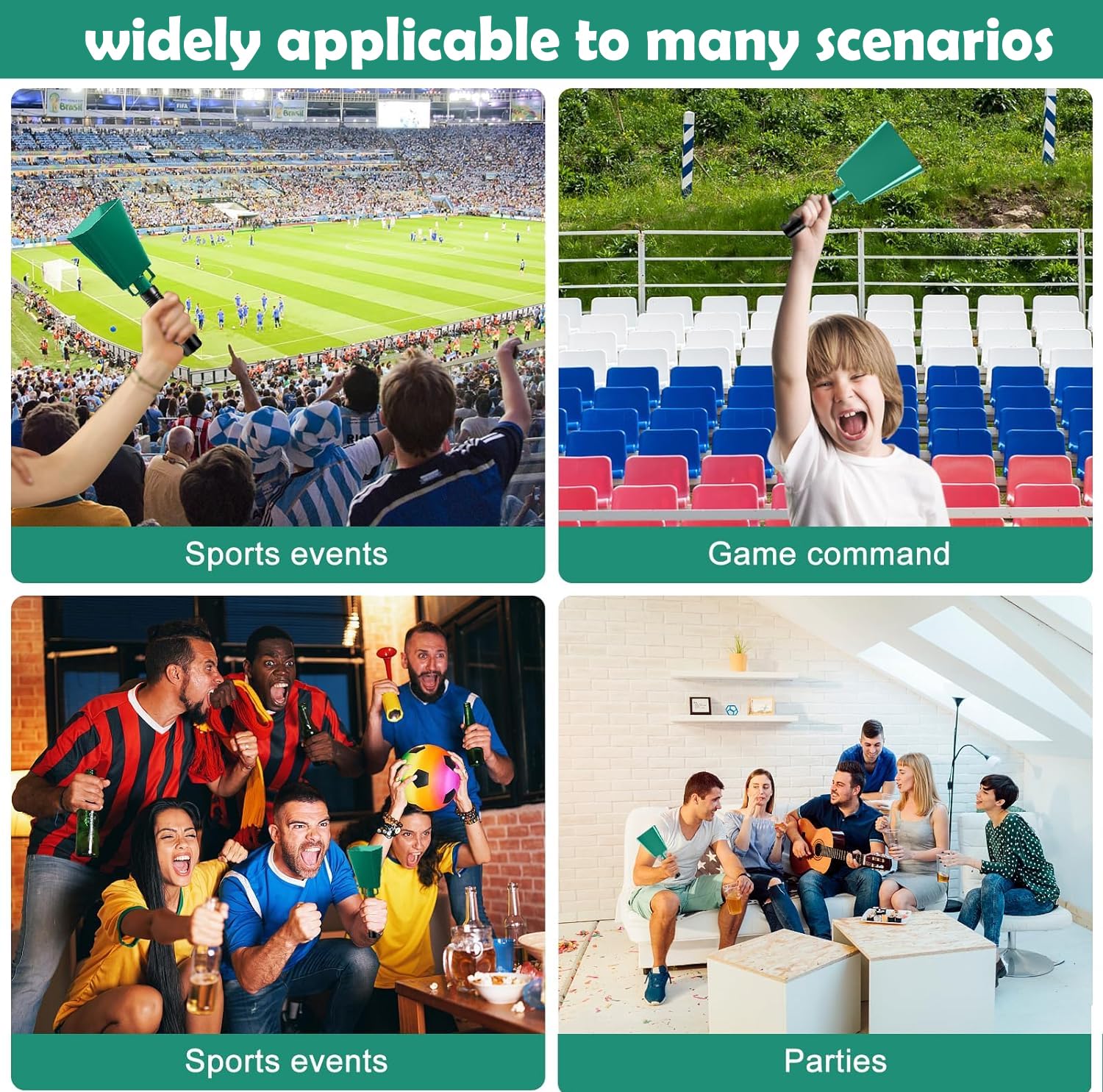 6 PCS Metal Cowbell with Handles, Large -e (Verde) - Imagen 5