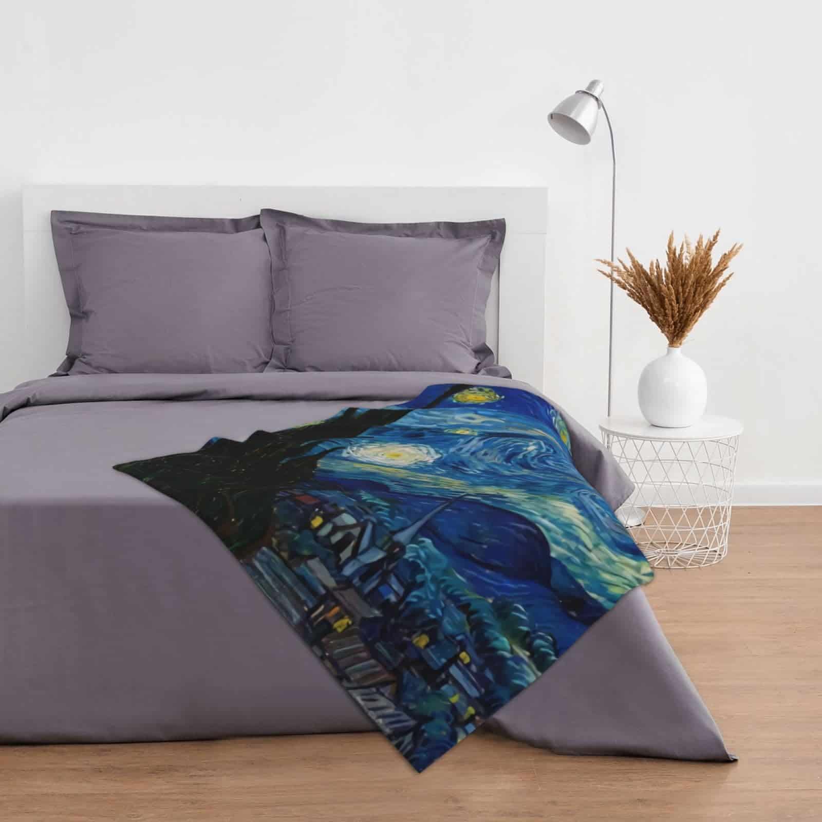 Manta de Franela The Starry Night de Van Gogh Súper Suave y - Imagen 8