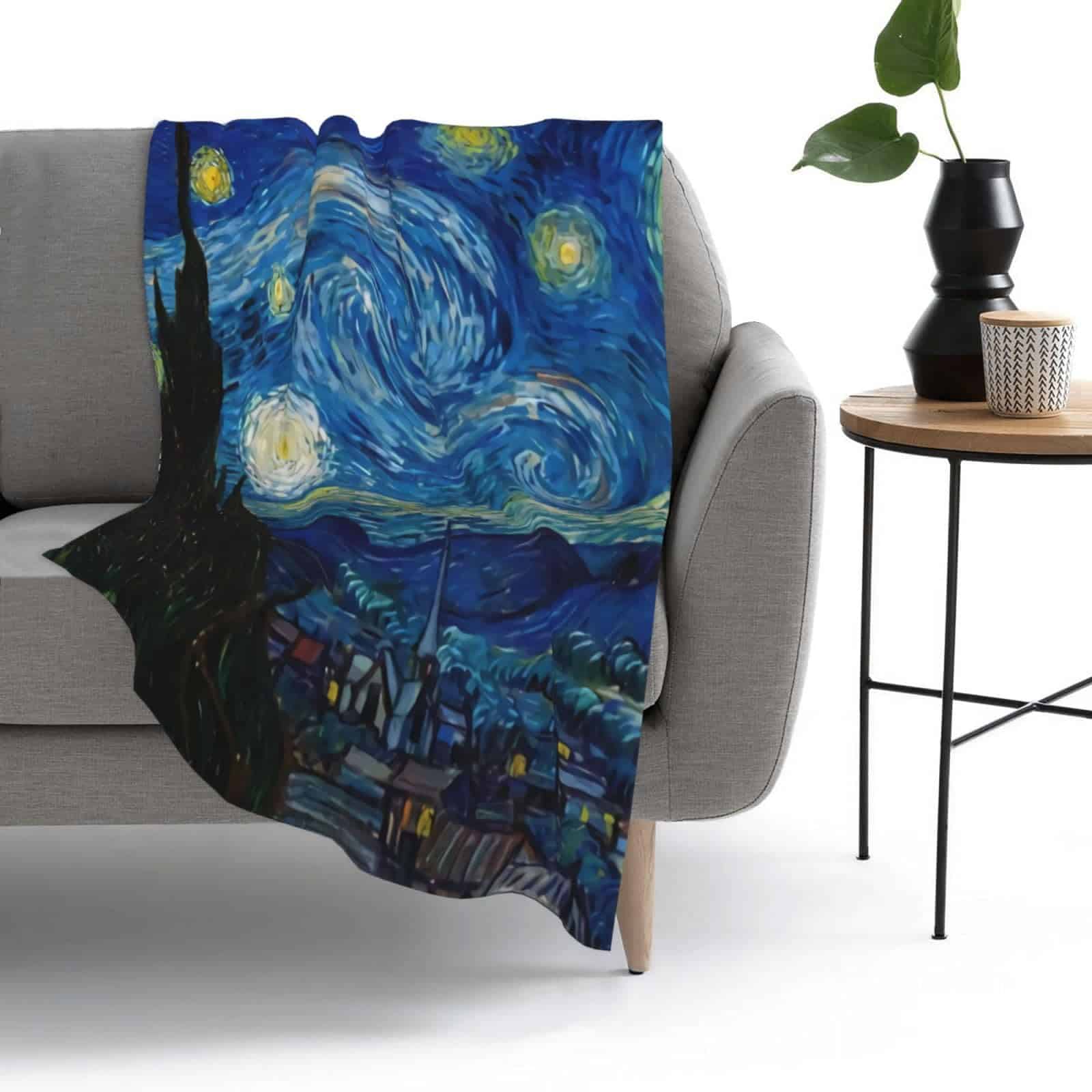 Manta de Franela The Starry Night de Van Gogh Súper Suave y - Imagen 9