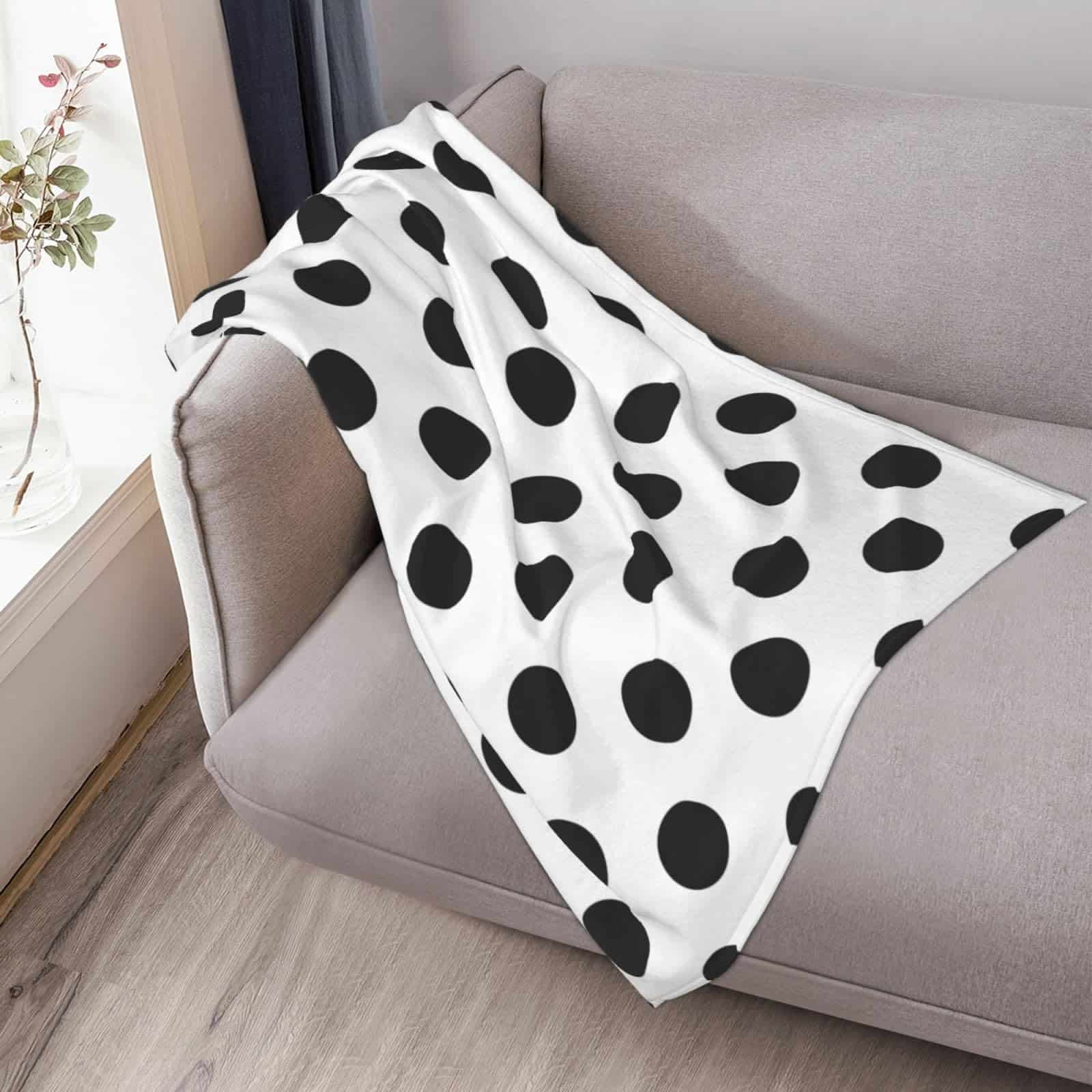 Manta de lunares negros y blancos. Suave y acogedora manta - Imagen 10