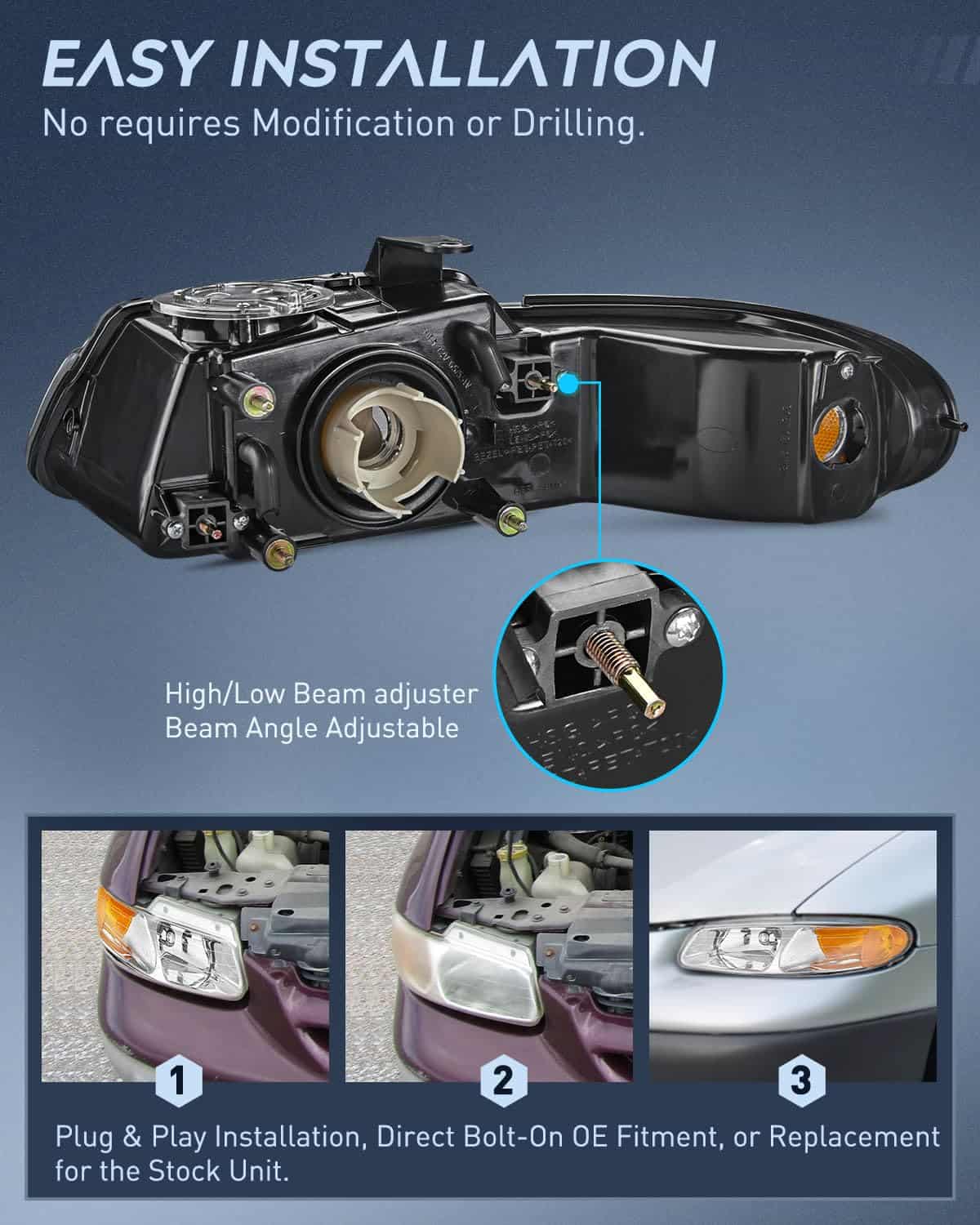 Nilight Conjunto de Faros Delanteros para Chrysler Town & - Imagen 8