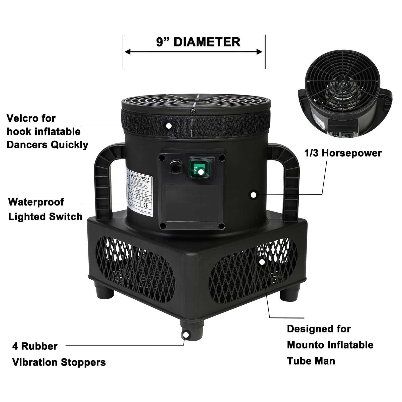 MOUNTO 6FT Marioneta Bailarina con Soplador de 1/3hp Set - Imagen 6