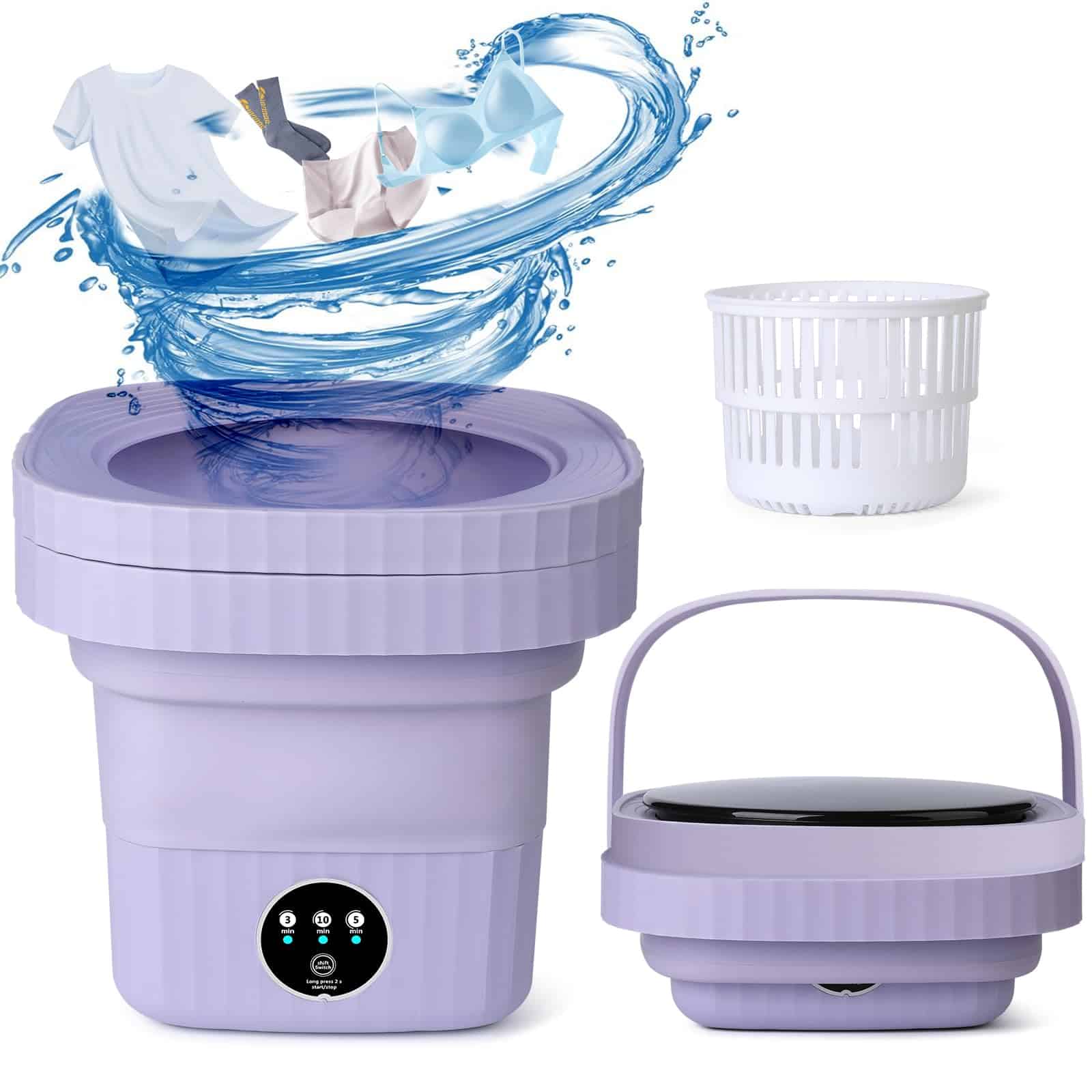 Lavadora Portátil, Mini Lavadora de 6L con 3 Modos de