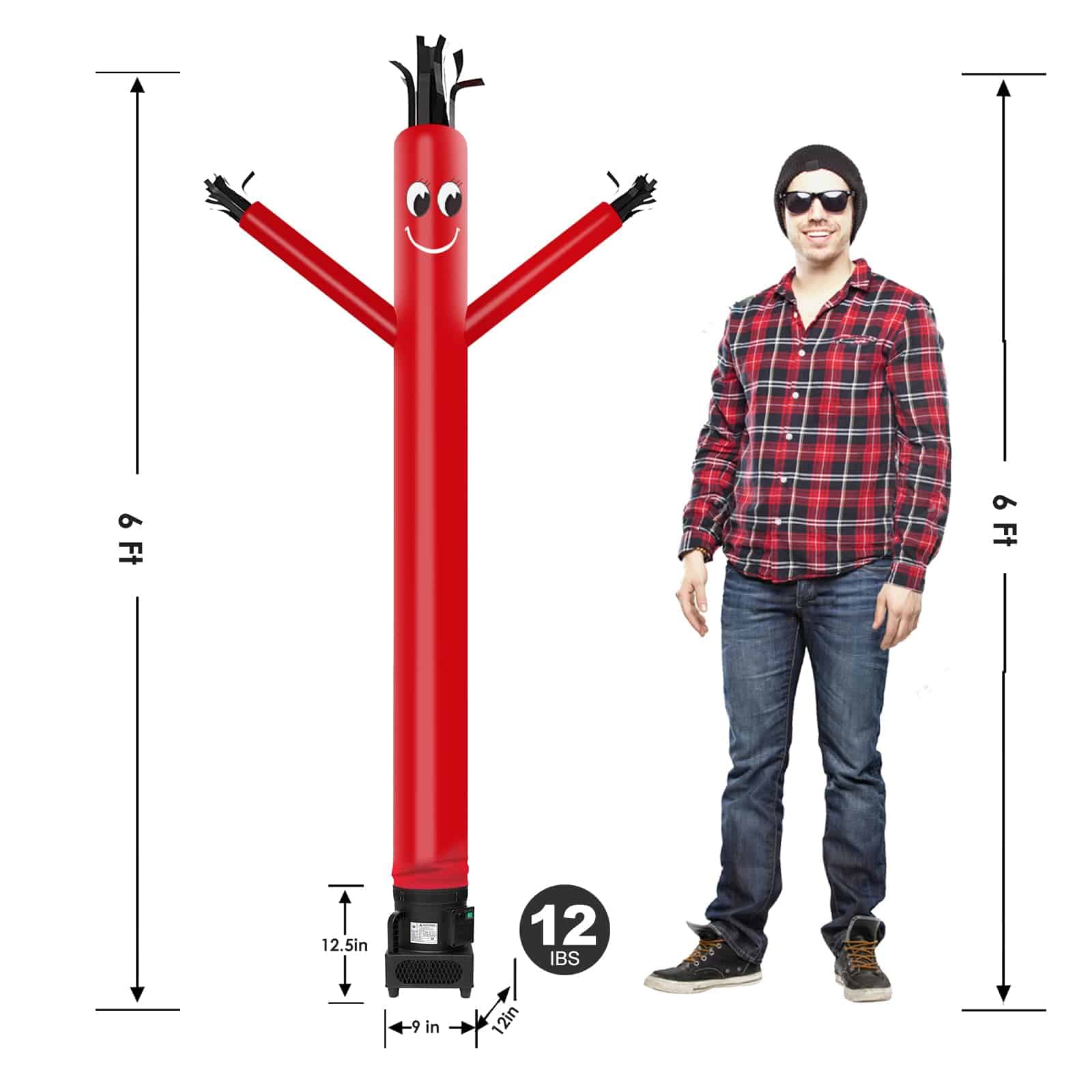 MOUNTO 6FT Bailarín de Tubo Inflable con Soplador de 1/3hp - Imagen 4