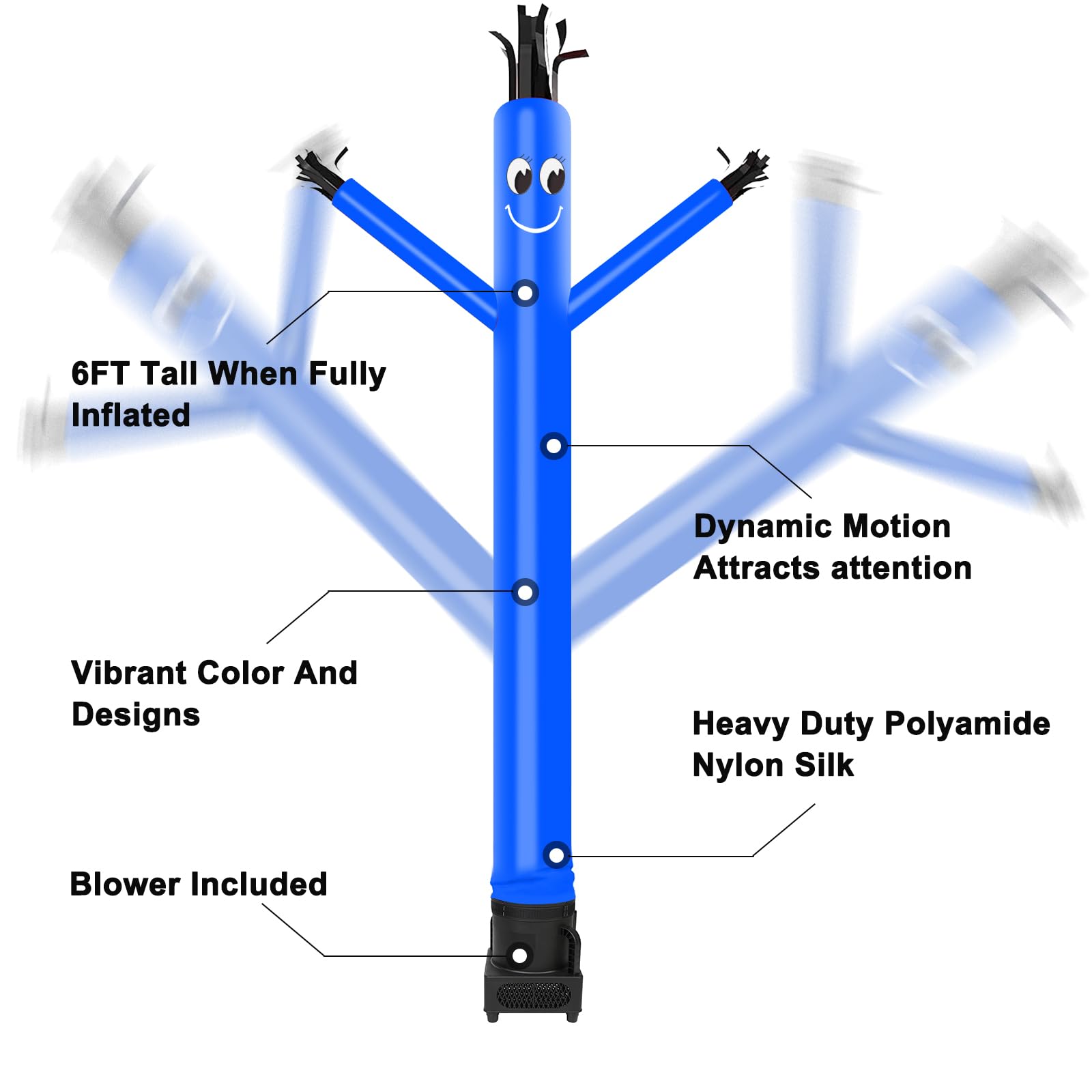 MOUNTO 6FT Marioneta Bailarina con Soplador de 1/3hp Set - Imagen 4