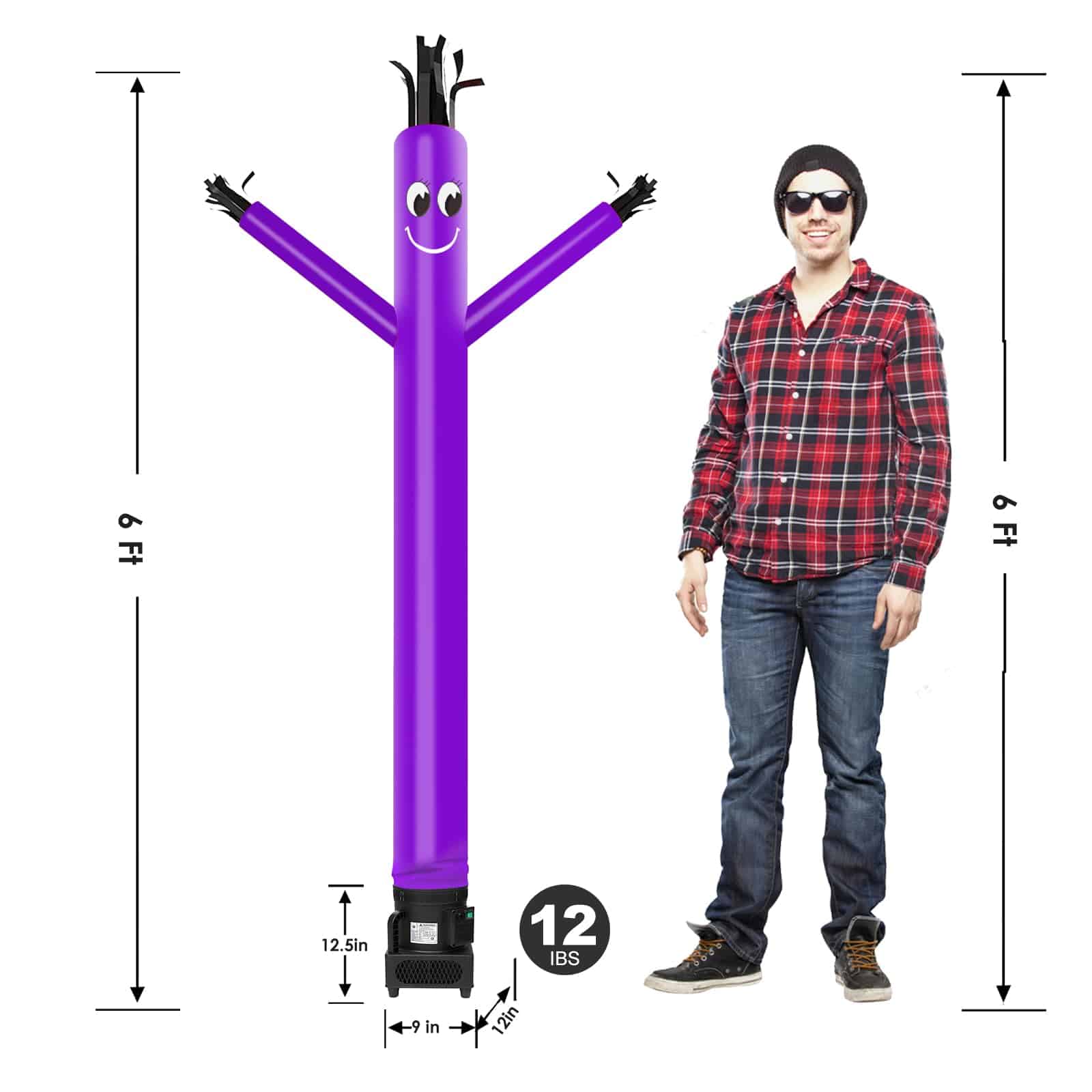 MOUNTO 6FT Fly Puppet Dancer con 1/3hp Blower -Morado - Imagen 3