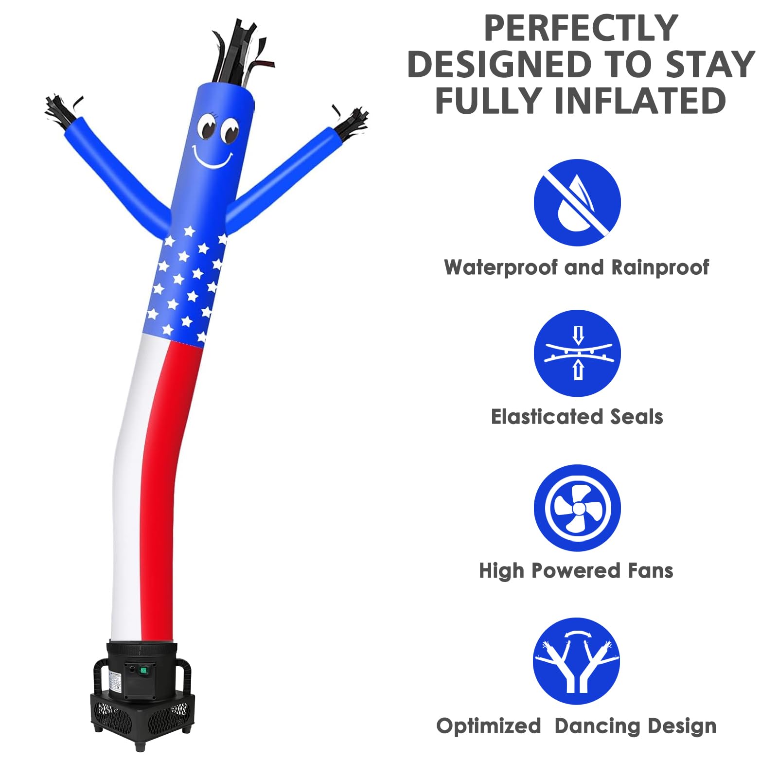 MOUNTO 6FT Fly Puppet Dancer con 1/3hp Blower -Bandera de EE - Imagen 5