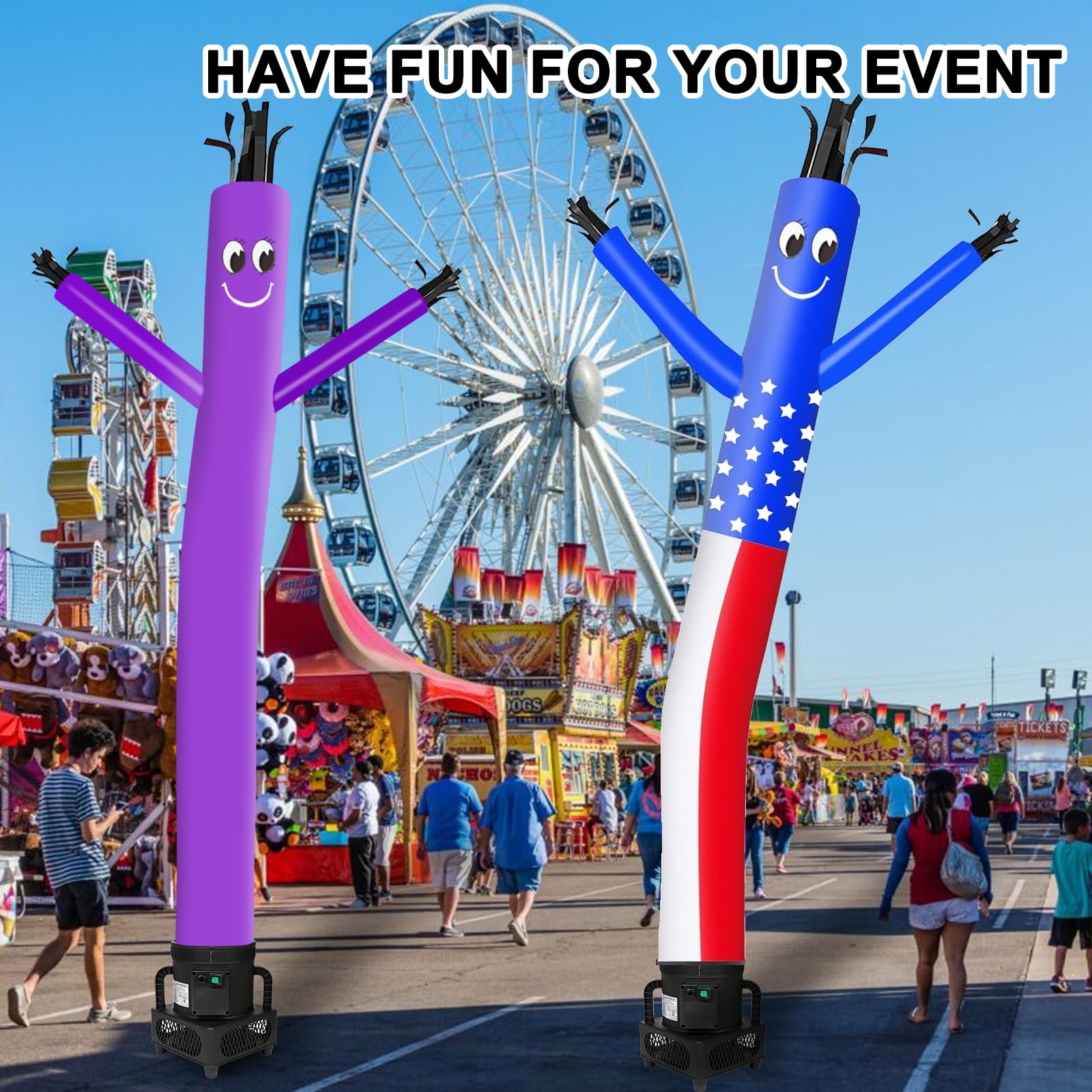 MOUNTO 6FT Fly Puppet Dancer con 1/3hp Blower -Bandera de EE - Imagen 8