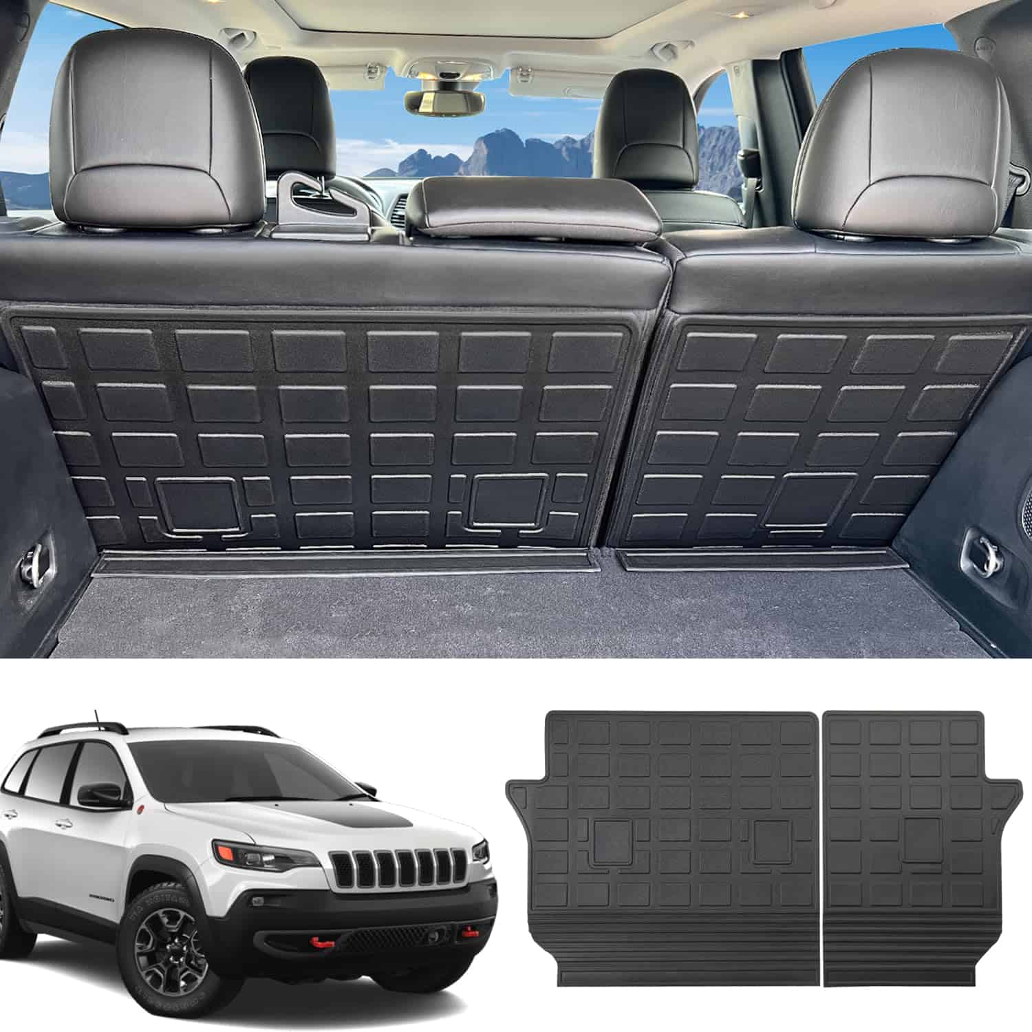powoq Protector de Respaldo Trasero Compatible con Jeep