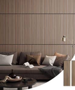 Dos Paneles de Lamas de Madera Acústica SLATPANEL - Roble