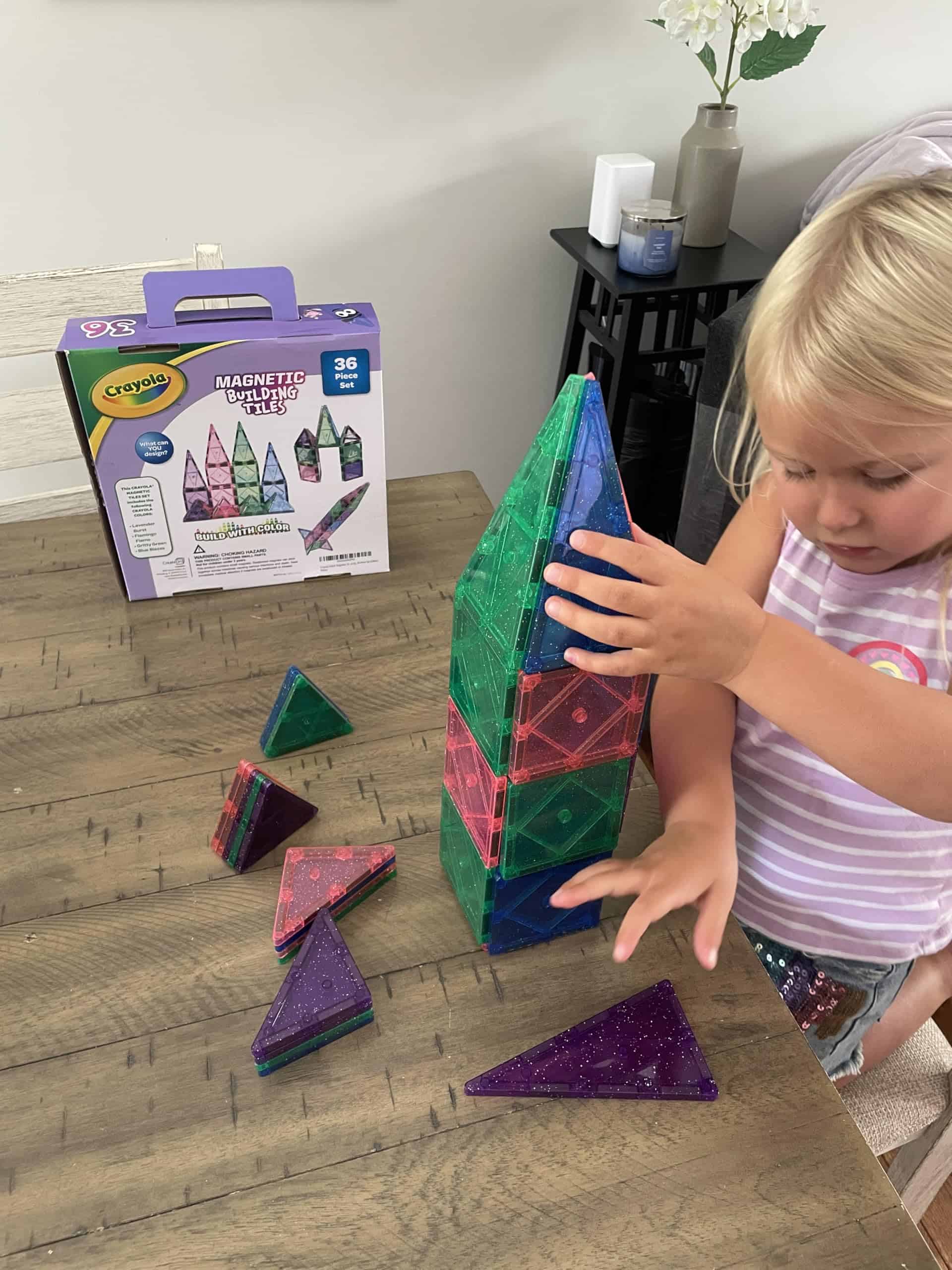 Set de Bloques Magnéticos CreateOn Crayola Brillos, Juego - Imagen 7