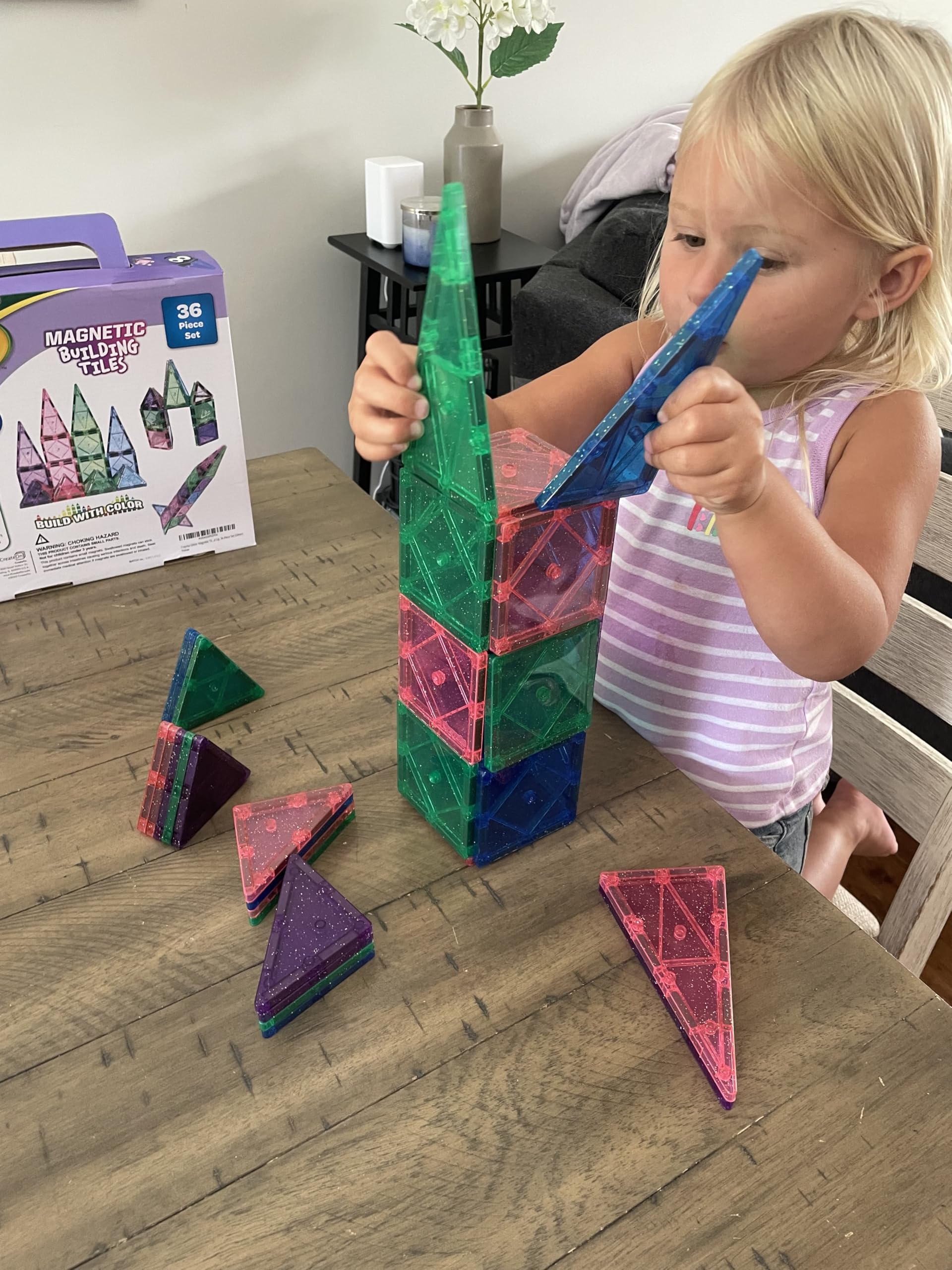 Set de Bloques Magnéticos CreateOn Crayola Brillos, Juego - Imagen 8