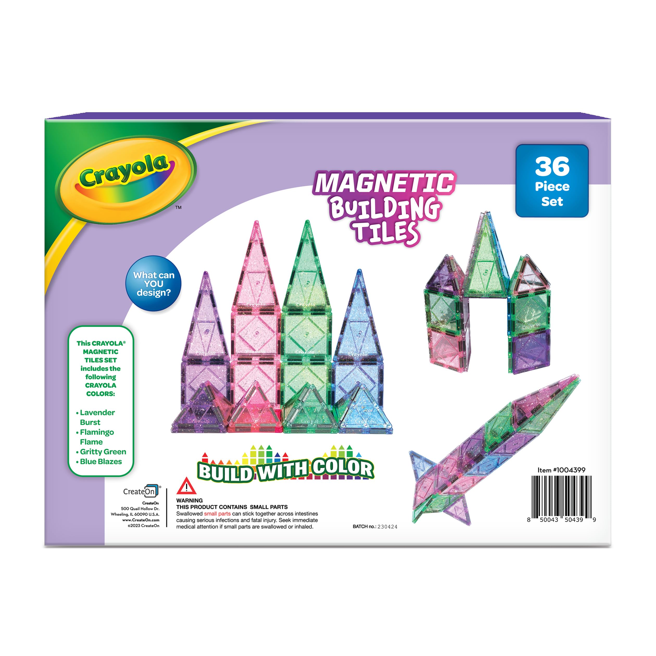 Set de Bloques Magnéticos CreateOn Crayola Brillos, Juego - Imagen 3