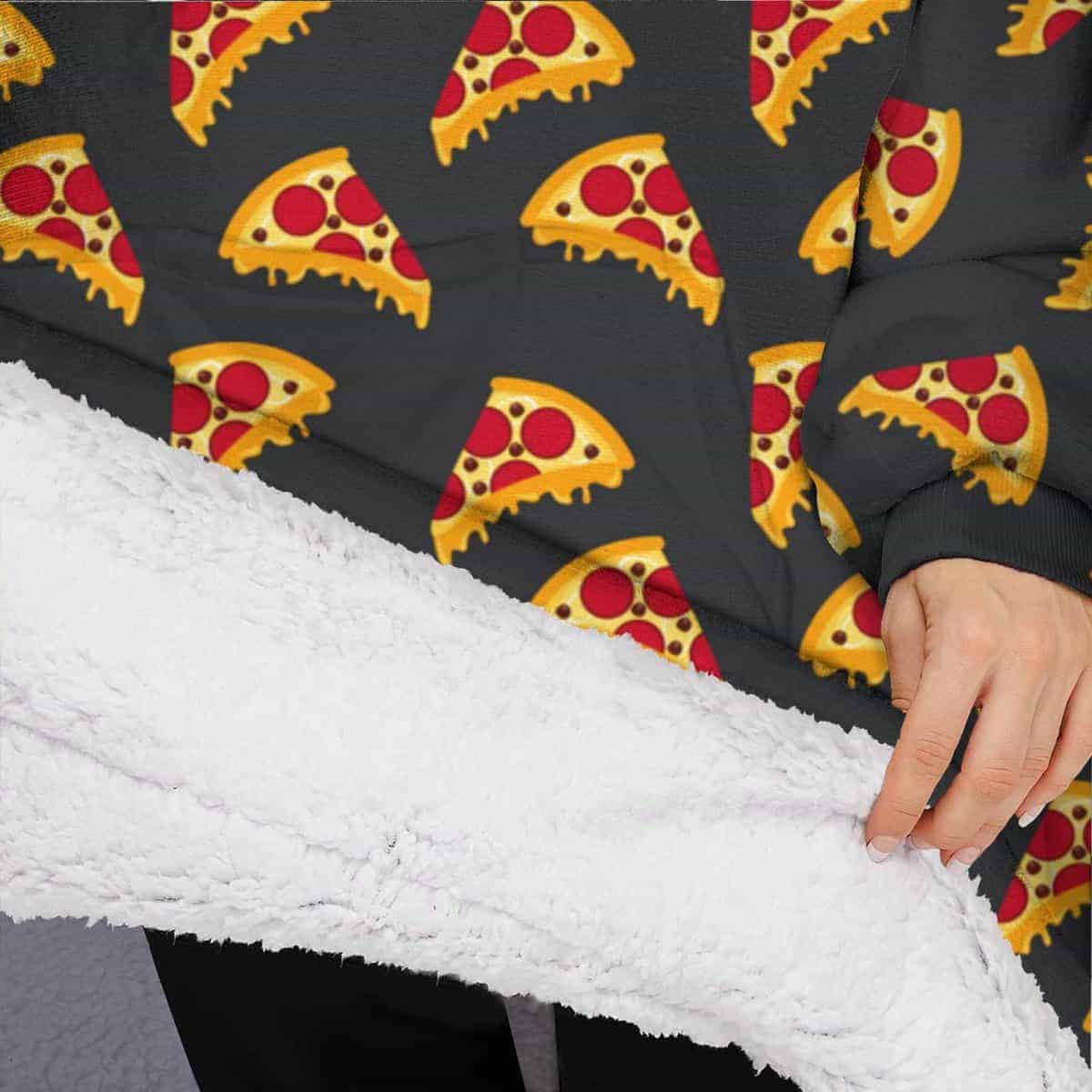 Manta con Capucha en Forma de Pizza, Manta Wearable de Gran - Imagen 4