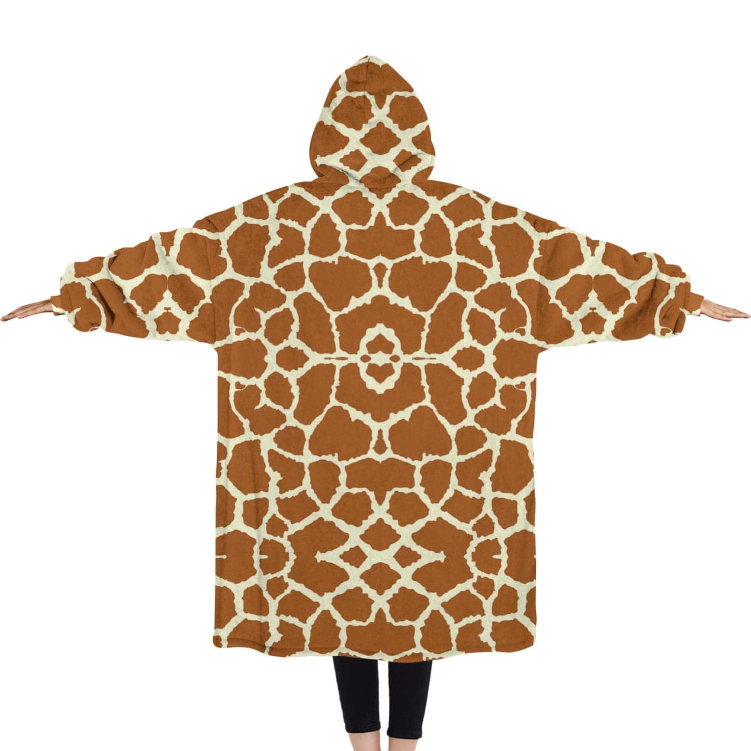 Manta de sherpa con capucha con estampado de piel de jirafa - Imagen 6