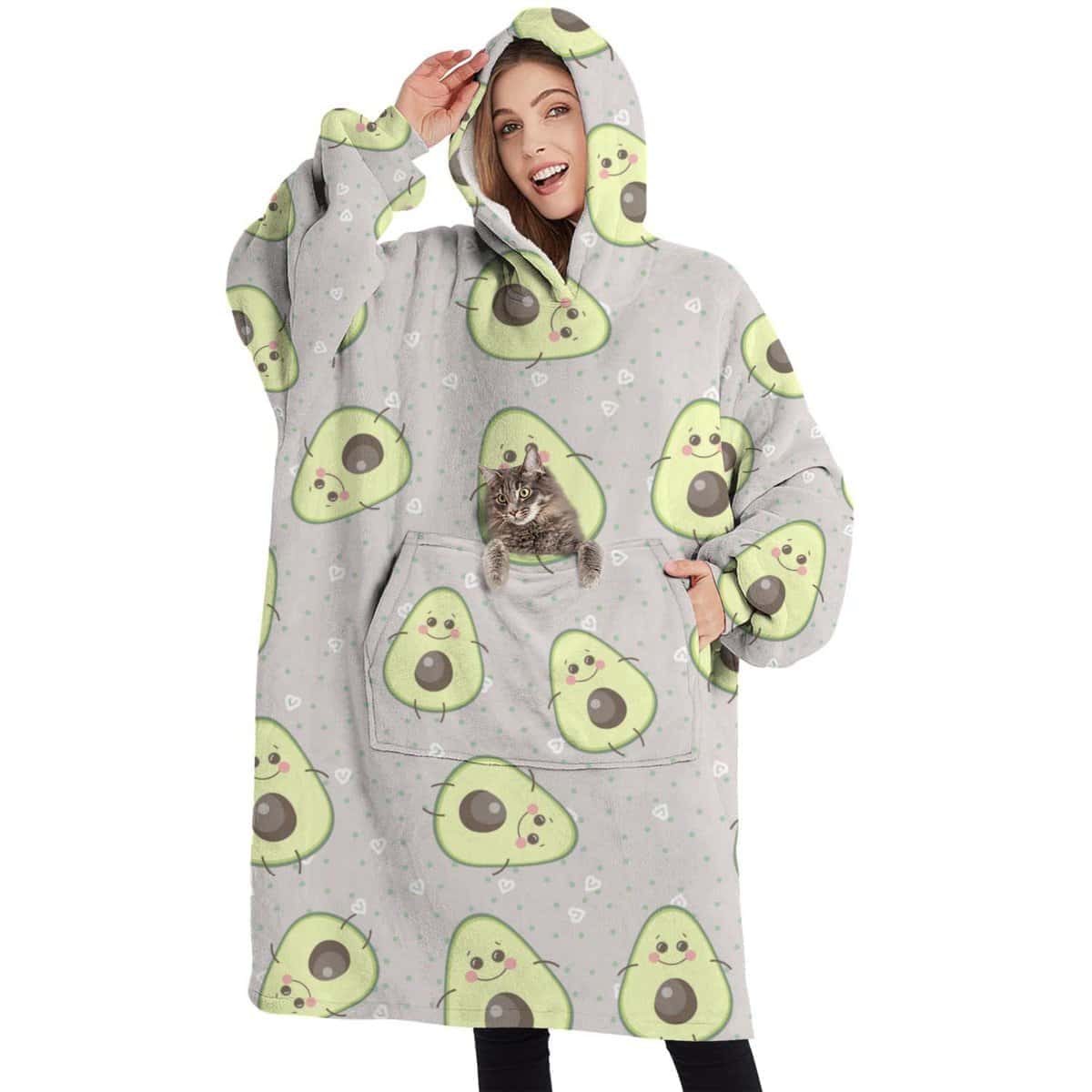 Manta con Capucha de Aguacates para Rostro, Manta con