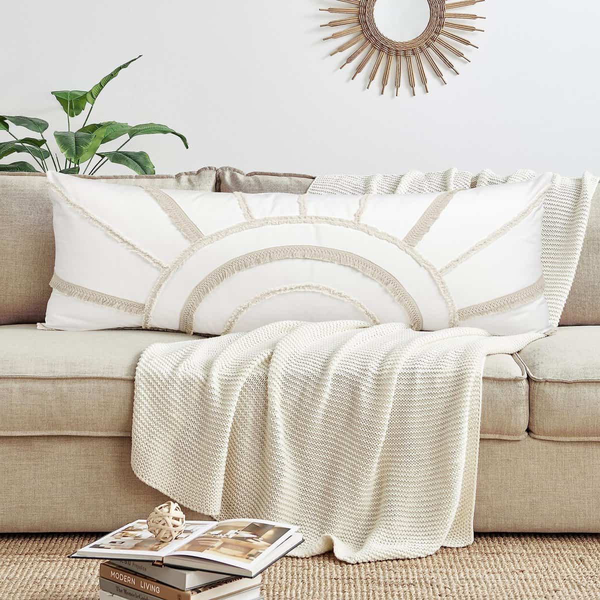 Funda de almohada decorativa Sweet Jojo Designs Ivory Boho - Imagen 4