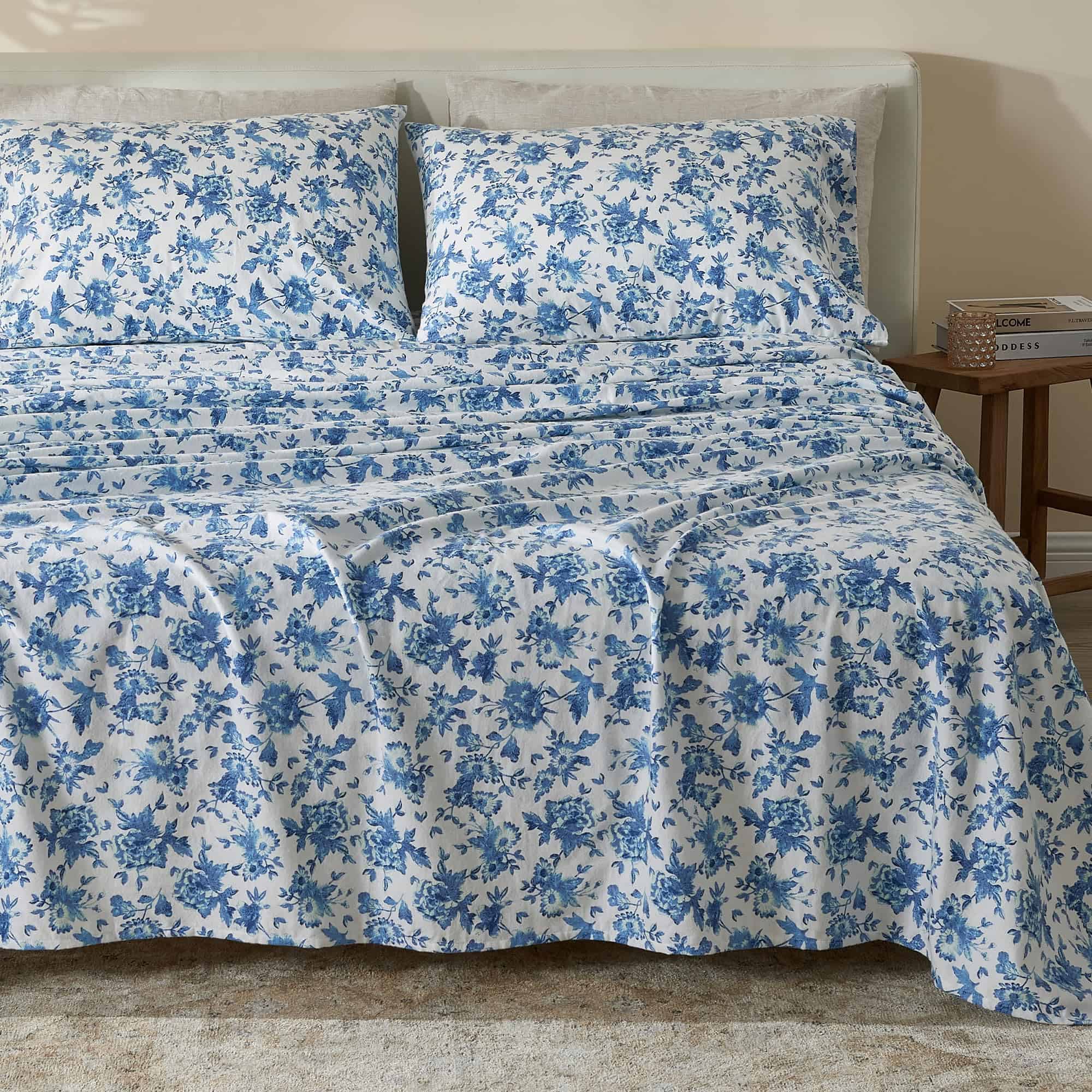 Juego de sábanas de franela Vintage Comfort 100% algodón