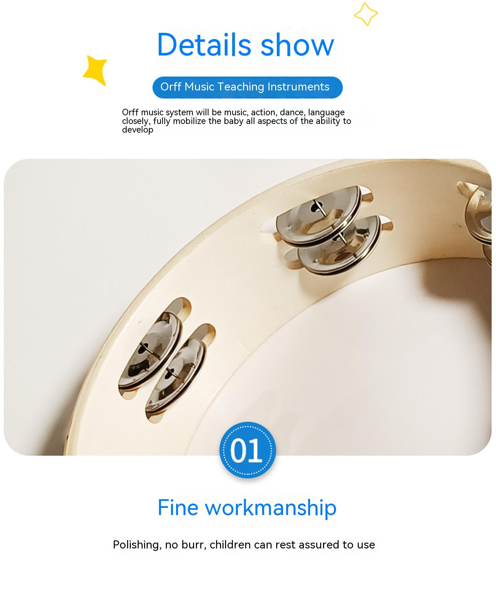 1 Pcs Pandereta Dove Bible Doble Fila Cascabeles Pandereta - Imagen 4