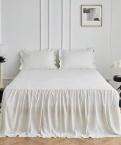 Juego de Cubrecama de Falda con Volantes MR&HM, 3 Piezas,