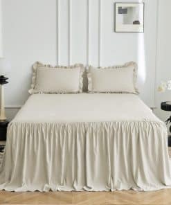 Set de Cubrecama de Falda Fruncida MR&HM 3 Piezas,