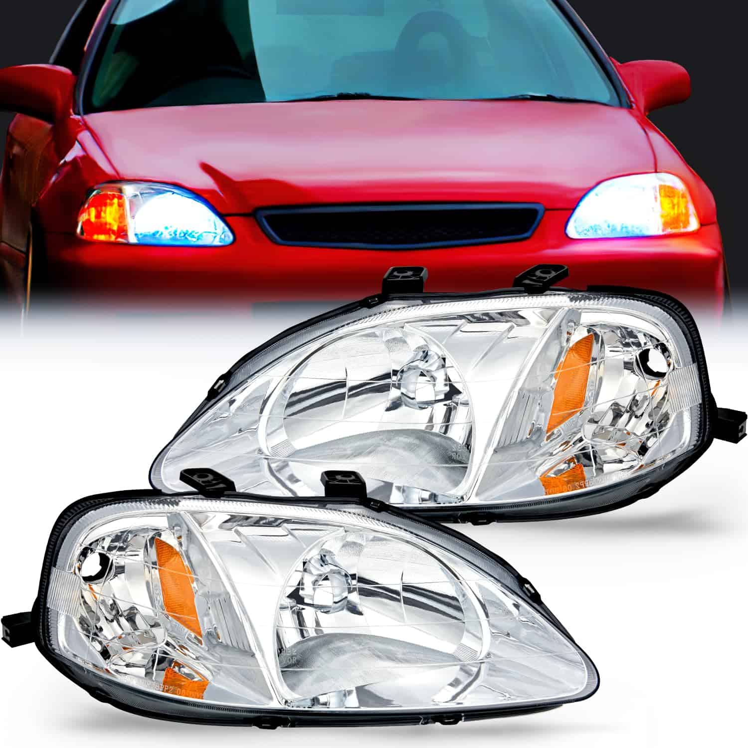 Conjunto de Faros Nilight Compatible con Honda Civic 1999