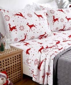 CAROMIO Juego de Sábanas Navideñas Queen, Suave Juego de