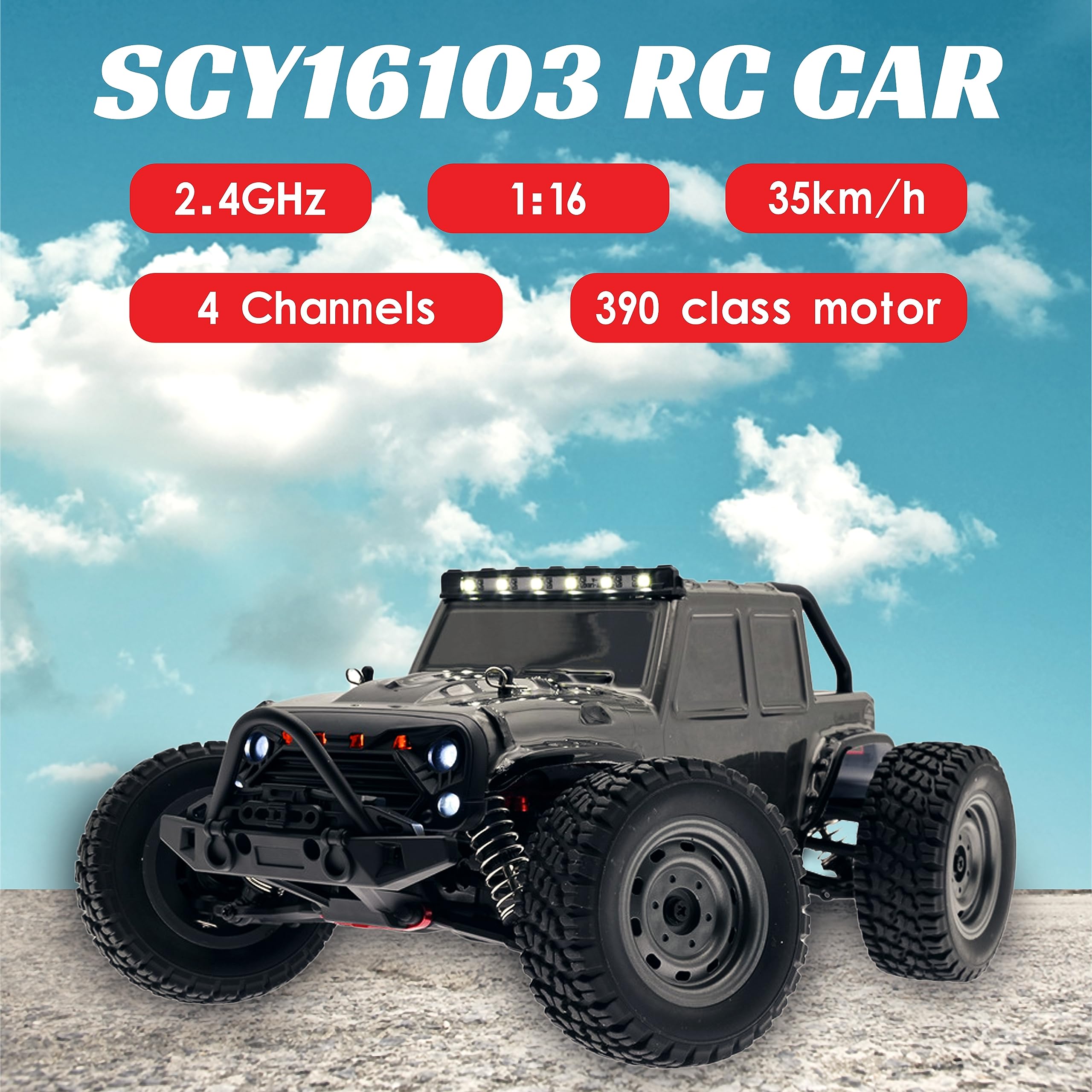 LEOSO SCY16103 1/16 Coche Rc 4X4 de Alta Velocidad 35 Km/h - Imagen 3