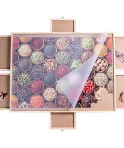 Mesa de Rompecabezas de Madera de 1000 Piezas con 6 Cajones