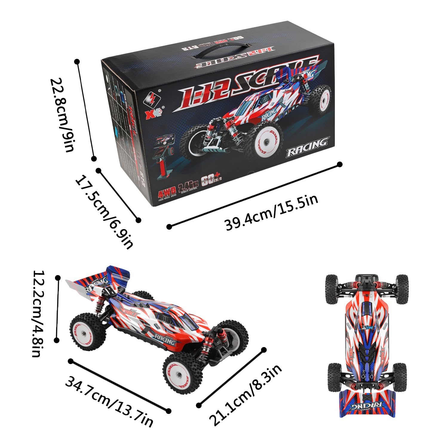 LEOSO Wltoys 124008 1/12 Coche RC Brushless 60km/h Camiones - Imagen 7
