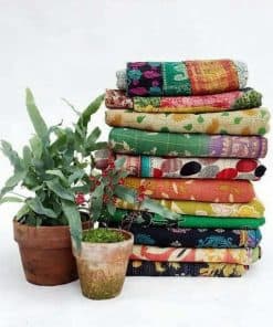 Colchas Kantha vintage indias hechas a mano, decoración del