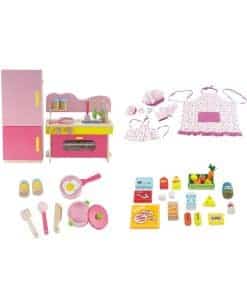 Emily Rose Set de Cocina de Madera para Muñeca de 18