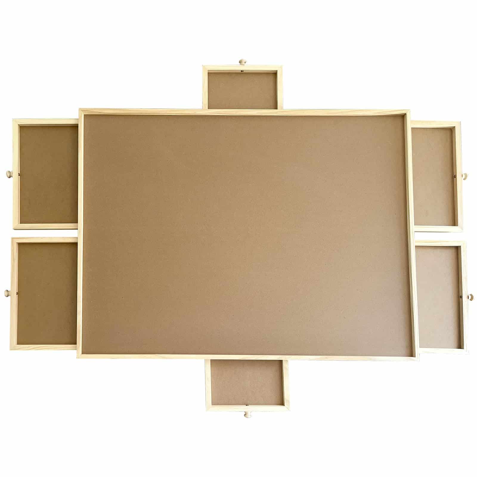 Mesa de Puzzle de Madera ENERIDIO con 6 Cajones y Tapa, - Imagen 8