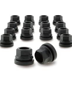 PSGSP Tuercas de rueda negras M14x1.5 16 piezas para Ford