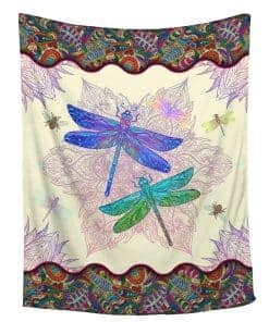 Manta Amarilla Boho Dragonfly Ultra Suave y Acogedora