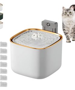 Fuente de Agua para Gatos Inalámbrica de 101oz/3L con Luz