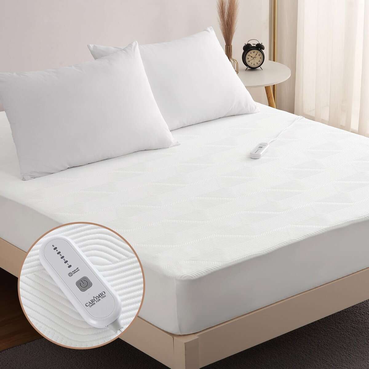 CAROMIO Calentador de colchón tamaño Twin, 5 ajustes de