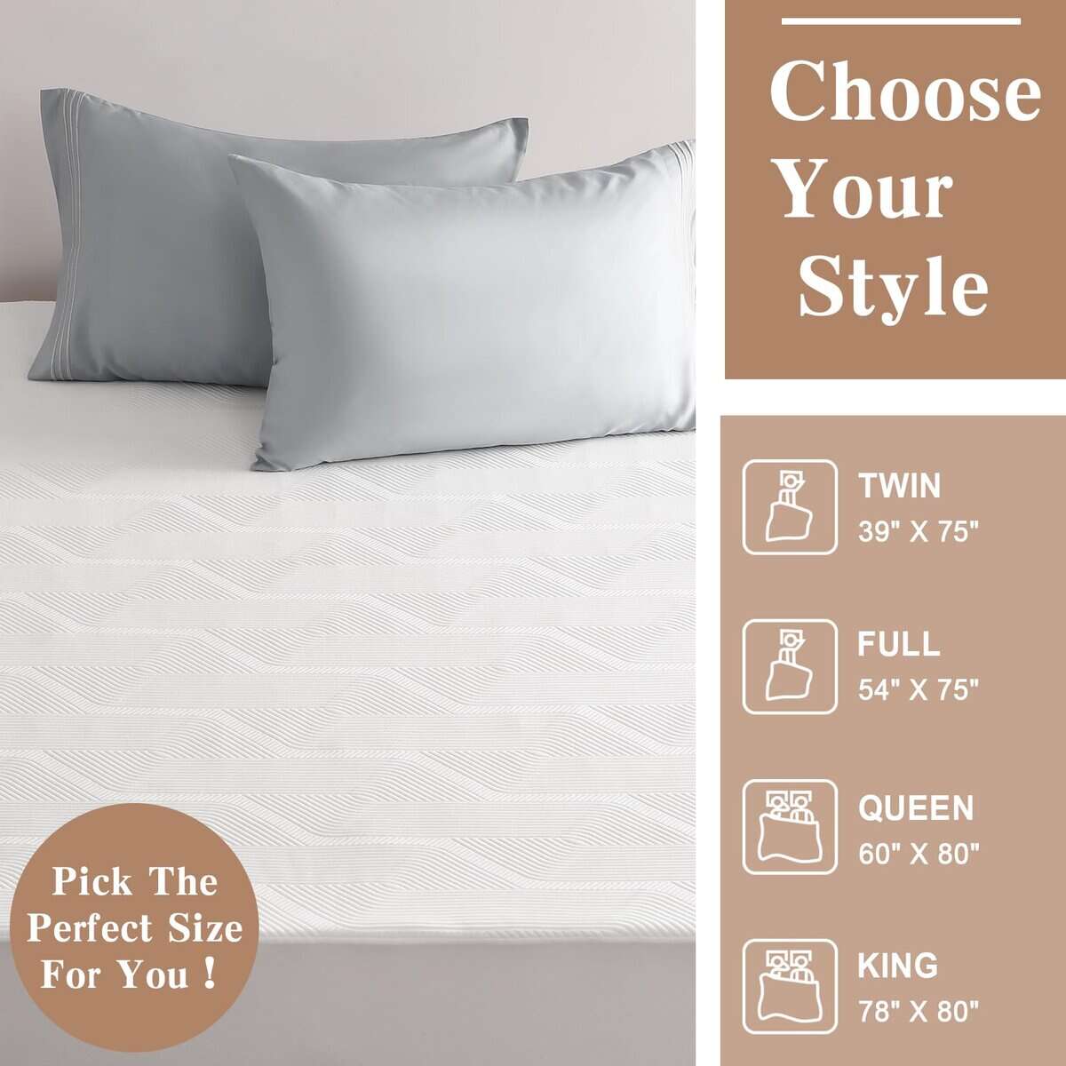 CAROMIO Calentador de colchón tamaño Twin, 5 ajustes de - Imagen 6