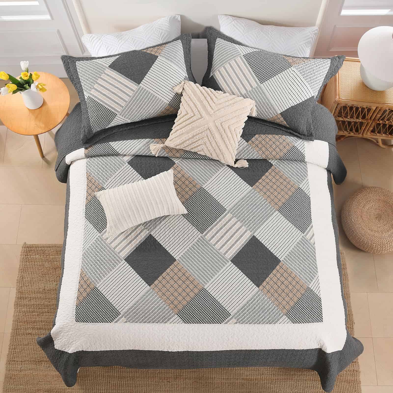 Juego de Edredón PERHOM para Cama King - Edredón de Algodón