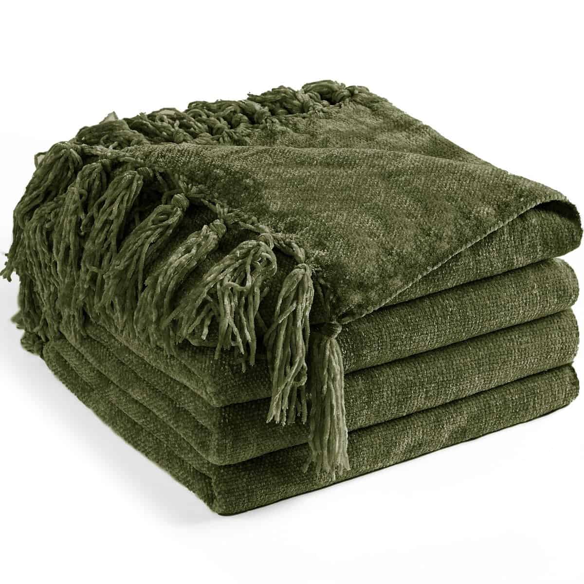 Manta de Chenille Larga para Sofá 60"X 80" Twin, Mantas